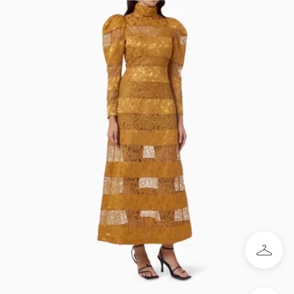 NWT Alémais Emilia Paneled Maxi Dress in Camel sz US 2 - Picture 4 of 16